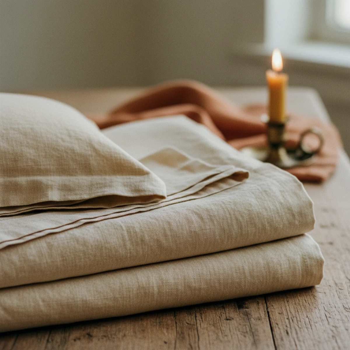 Best bedding cozy bed — washed linen sheet and duvet cover in soft oat tone showing the slubby natural texture that signals quality linen bedding — Home Decor Aura