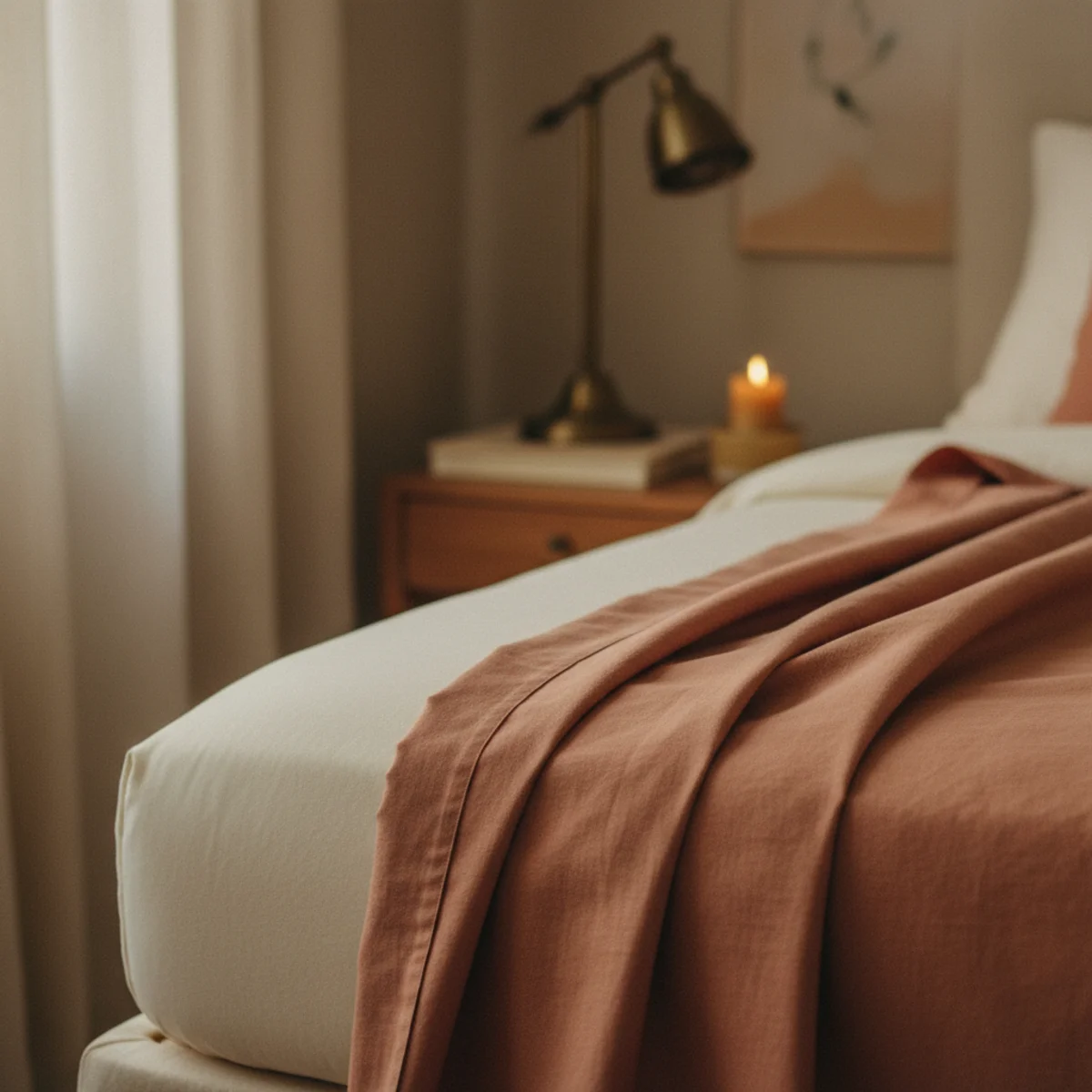 Best bedding cozy bed — crisp white percale sheet showing the matte slightly-rough texture that characterizes quality cotton percale — Home Decor Aura