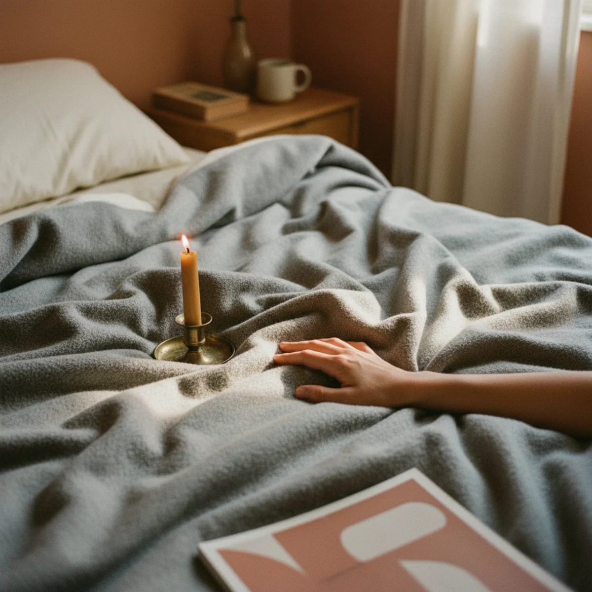 Best bedding cozy bed — warm cream flannel sheet showing the brushed fiber surface texture that creates flannel's specific winter warmth — Home Decor Aura