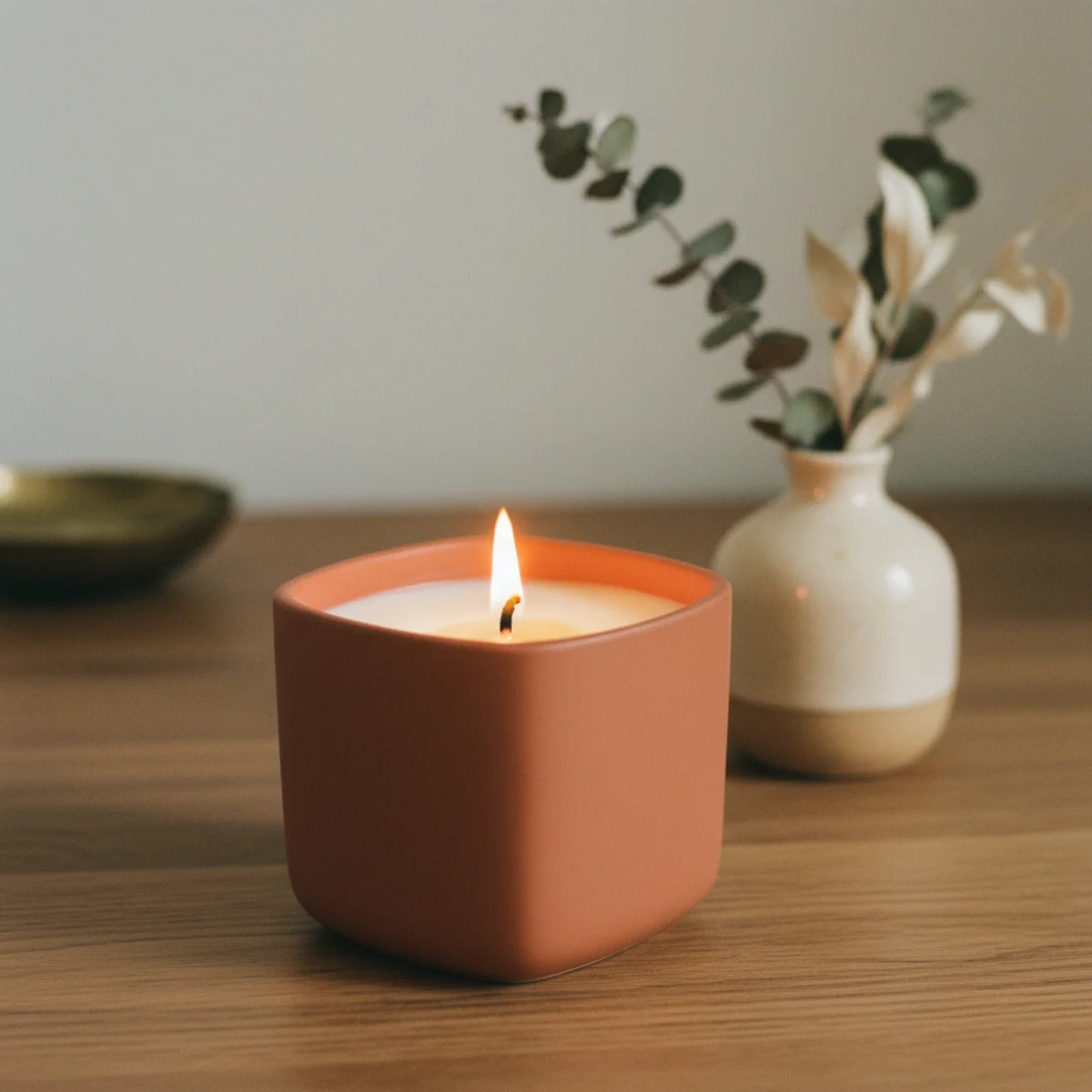Best candles for cozy home — Boy Smells coconut-beeswax blend candle in 8.5 oz glass jar with strong scent throw burning beside a vintage book on a side table in a warm living room — Home Decor Aura