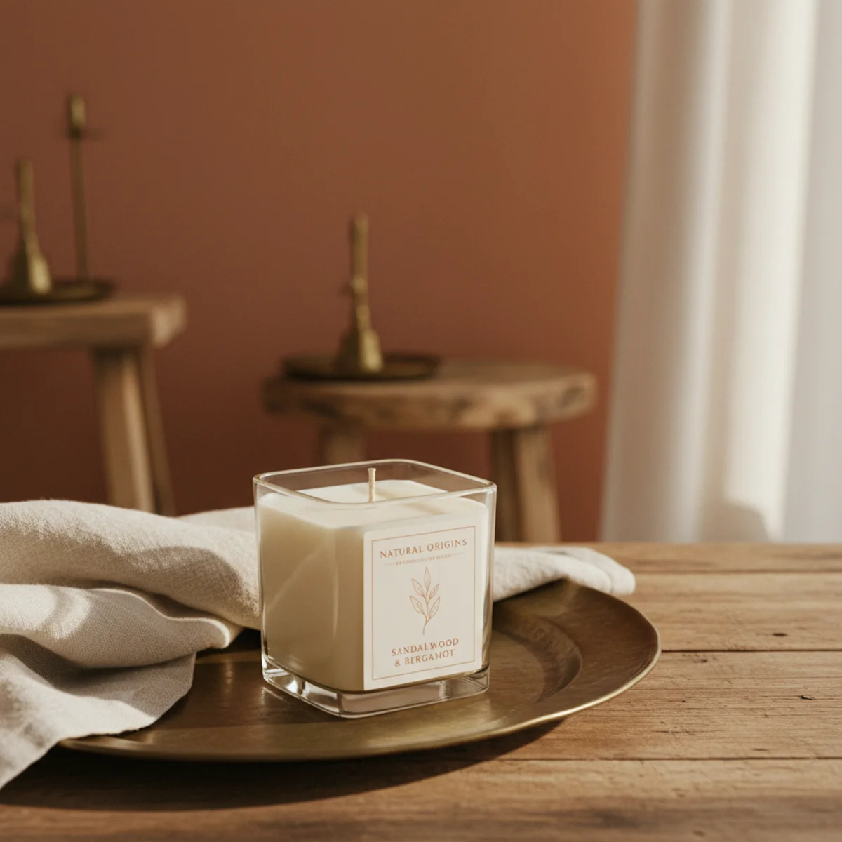 Best candles for cozy home — Slow North essential oil fragranced soy candle in glass jar with ingredient list visible showing lavender and bergamot essential oils — Home Decor Aura