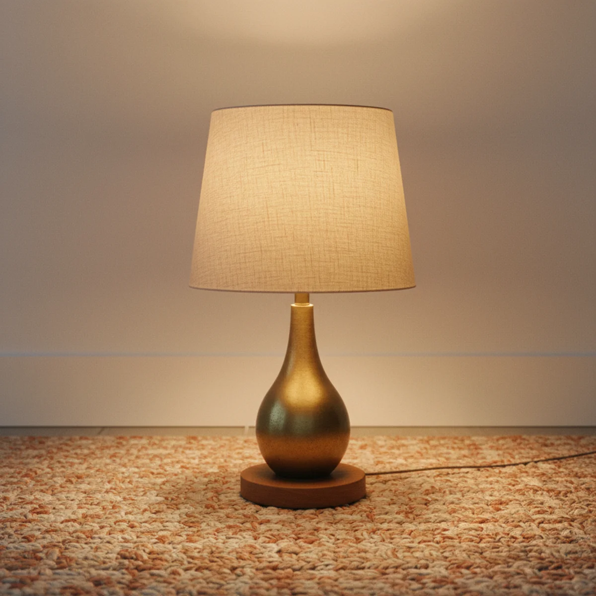 Fall decor ideas — small uplight at floor height tucked behind a planter casting warm autumn light up the wall — Home Decor Aura