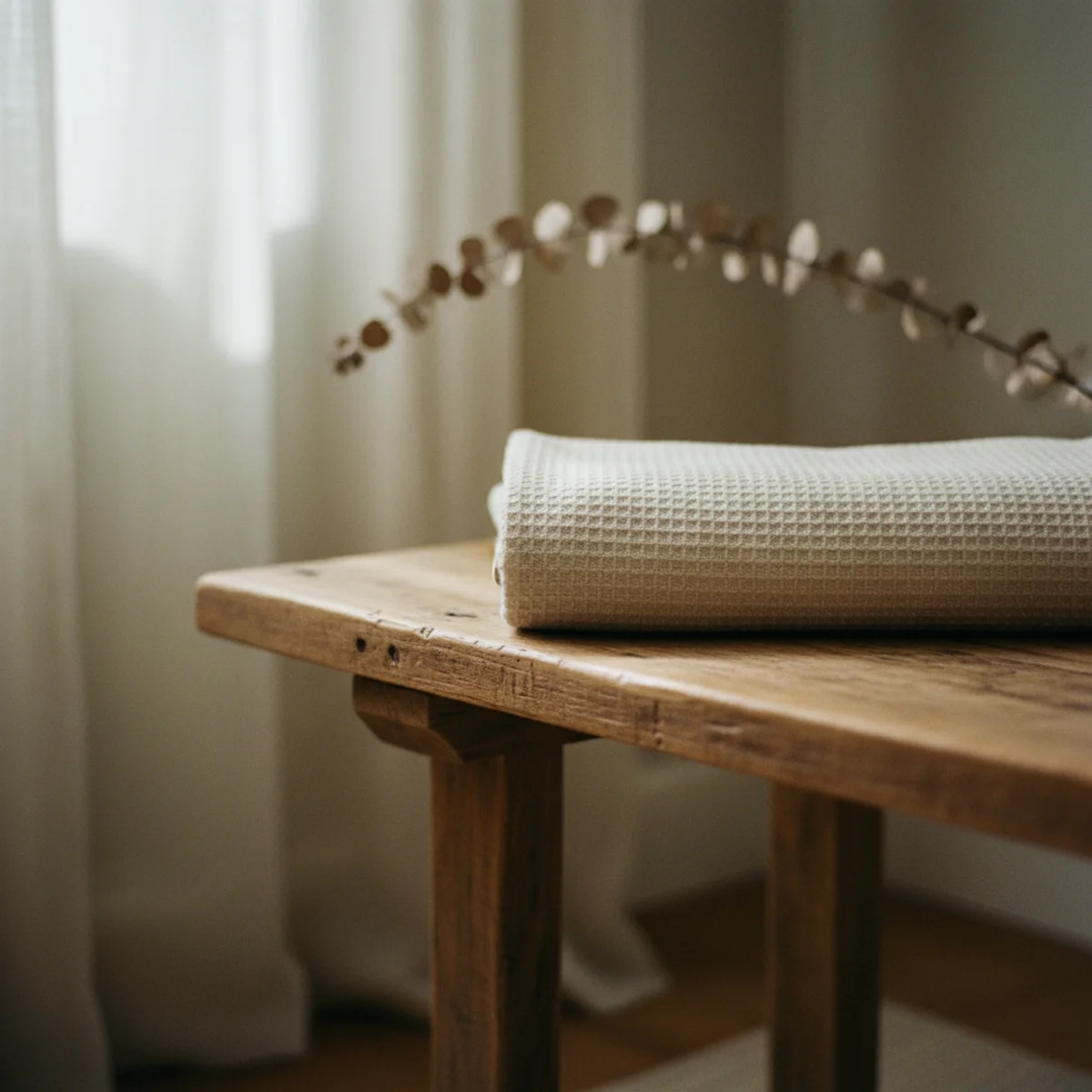 Guest bedroom decor — folding wooden luggage stand at 20 inches tall positioned near the entry of a warm guest bedroom for guest suitcase placement — Home Decor Aura