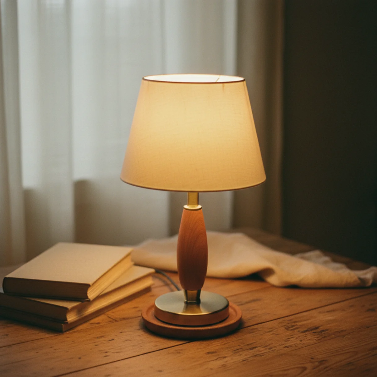 How to make room cozy winter — table lamp glowing warm at 4:30pm winter sunset while household is still away, automated by smart plug timer — Home Decor Aura